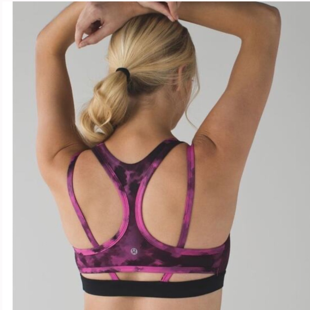 Lululemon Splendour Bra Blooming Pixie Raspberry Black XXS Size 2